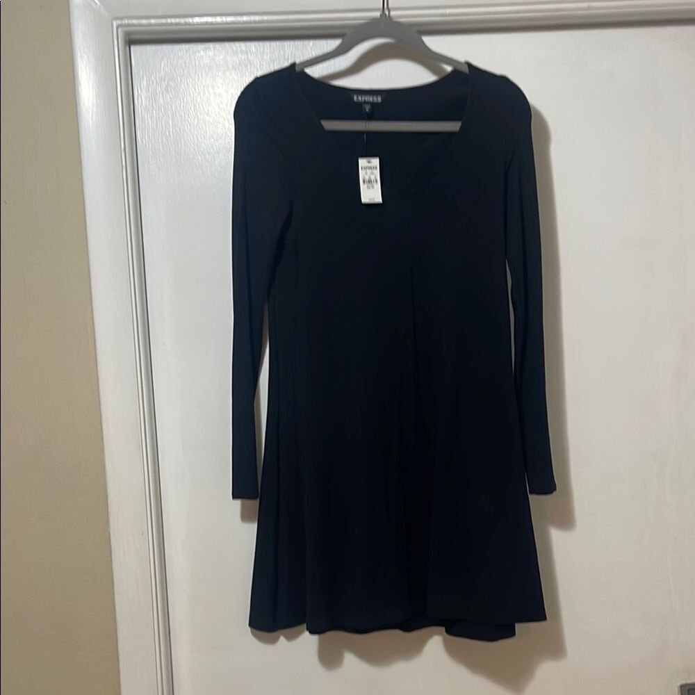 Express Classic Black Long Sleeve Dress NWT XS